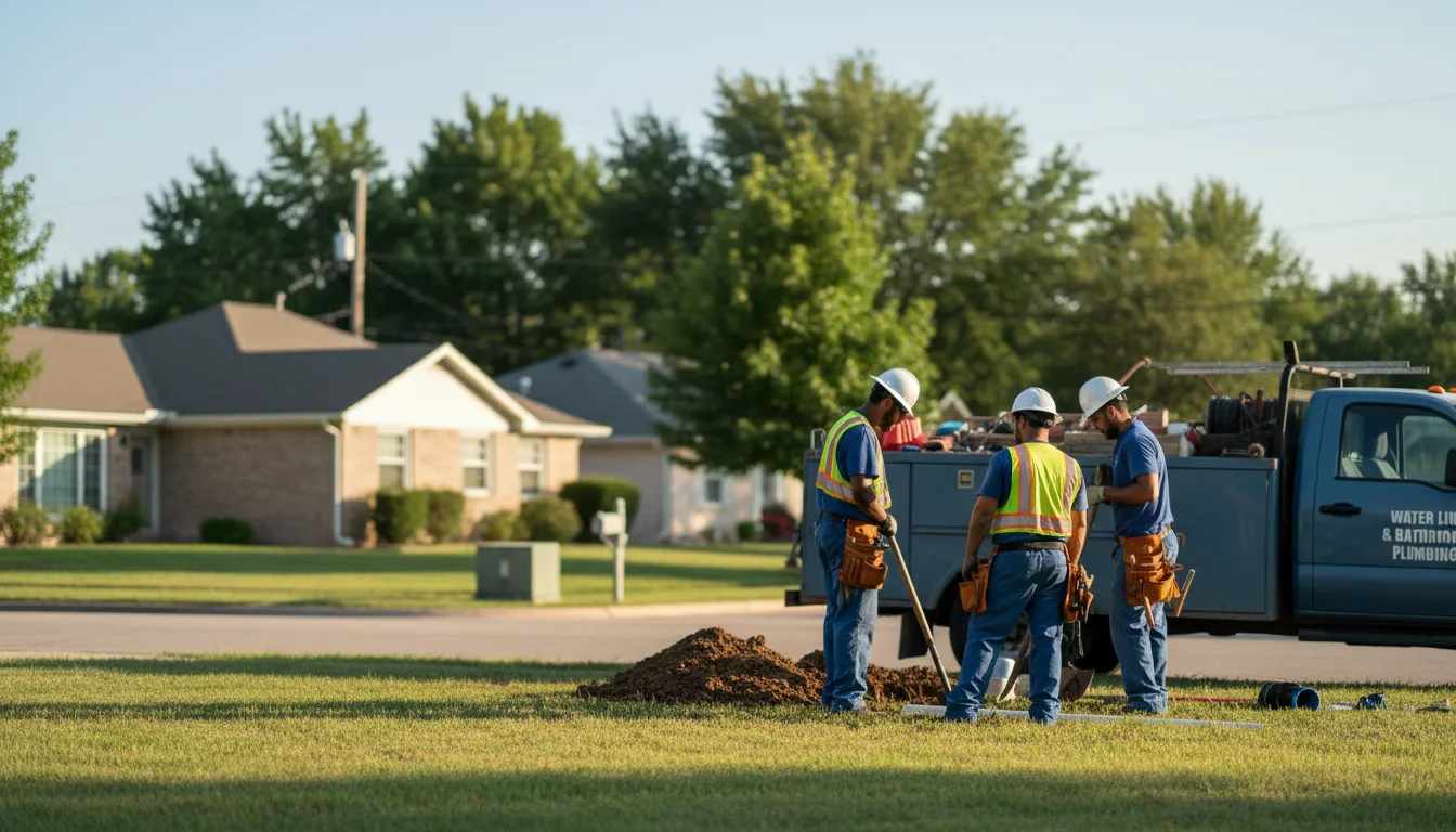 Residential water line and bathroom plumbing service in Arcadia, IA